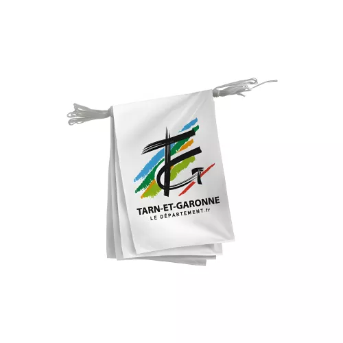 Guirlande Tarn-et-Garonne fanions 20 x 30 cm polyester