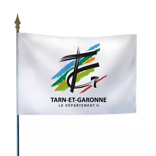 Drapeau du Conseil Départemental du Tarn-et-Garonne en maille polyester