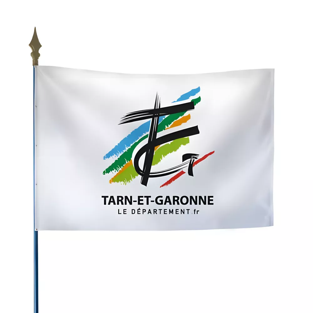 Drapeau du Conseil Départemental du Tarn-et-Garonne en maille polyester