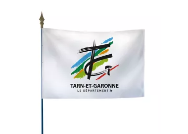 Drapeau du Conseil Départemental du Tarn-et-Garonne en maille polyester