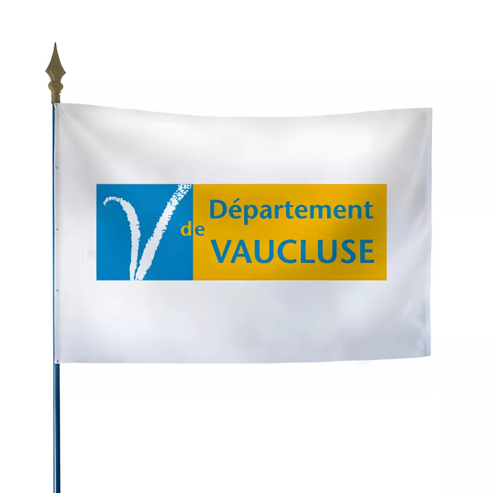 Drapeau du Conseil Départemental du Vaucluse en polyester Drapeau du Conseil Départemental du Vaucluse en polyester