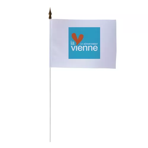 Drapeau de table Conseil Départemental Vienne 10 x 15 cm polyester