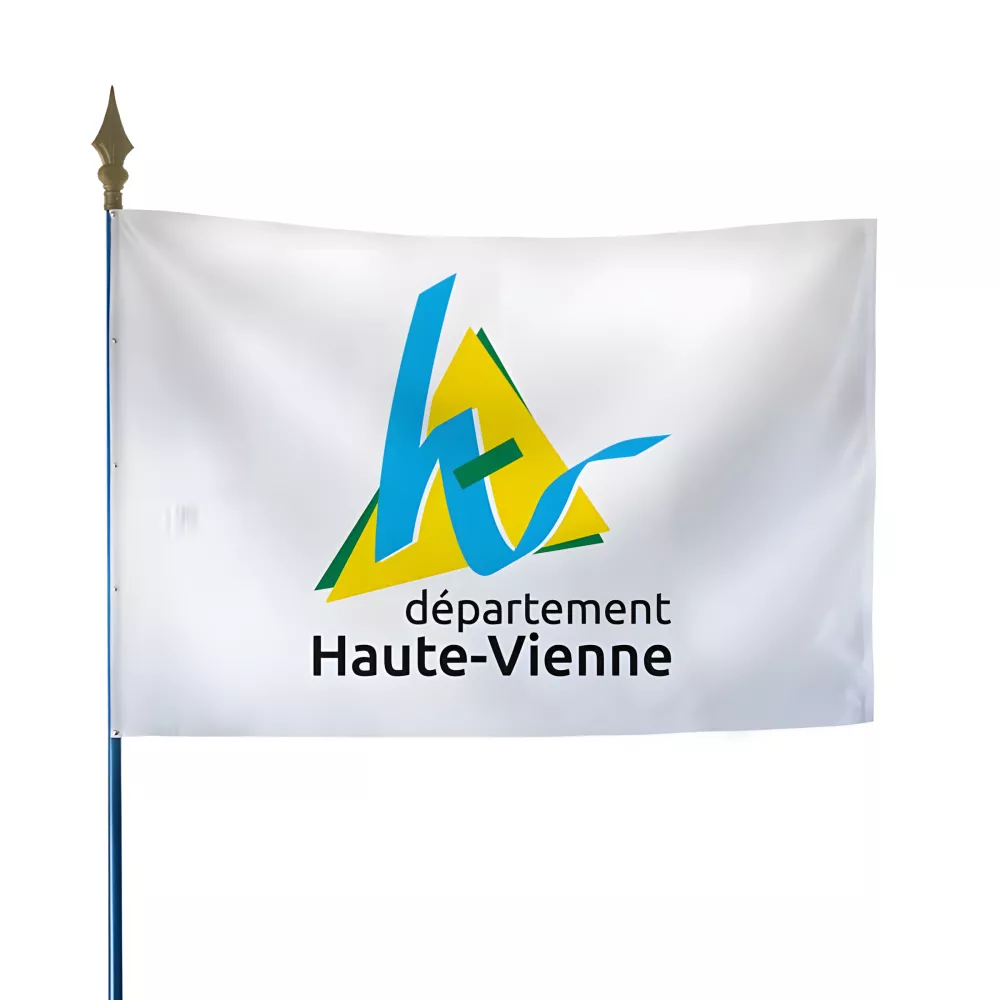 Drapeau du Conseil Départemental de la Haute-Vienne en polyester Drapeau du Conseil Départemental de la Haute-Vienne en polyester