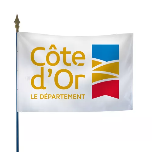 Drapeau du Conseil Départemental de la Côte-d'Or en maille polyester