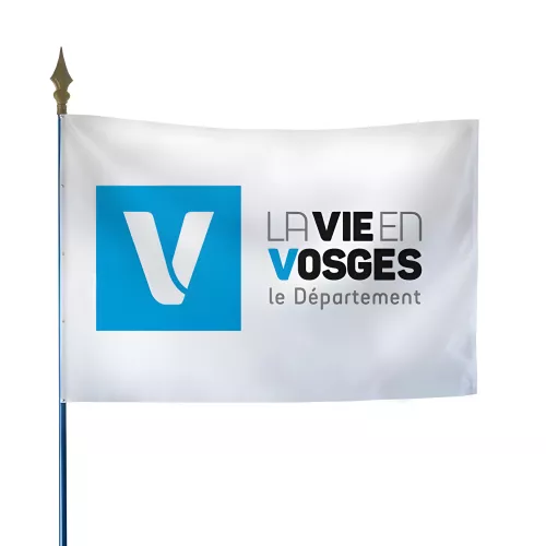 Drapeau du Conseil Départemental des Vosges en maille polyester