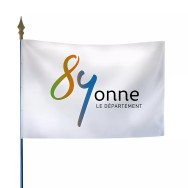 Drapeau du Conseil Départemental de l'Yonne avec hampe