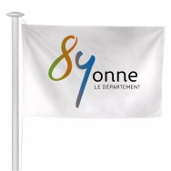 Pavillon du Conseil Départemental de l'Yonne en maille polyester