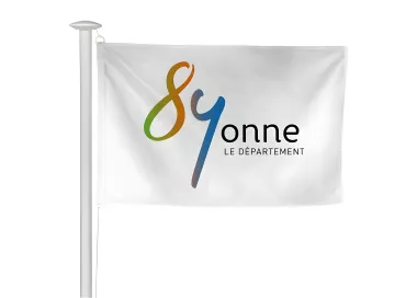 Pavillon du Conseil Départemental de l'Yonne en maille polyester