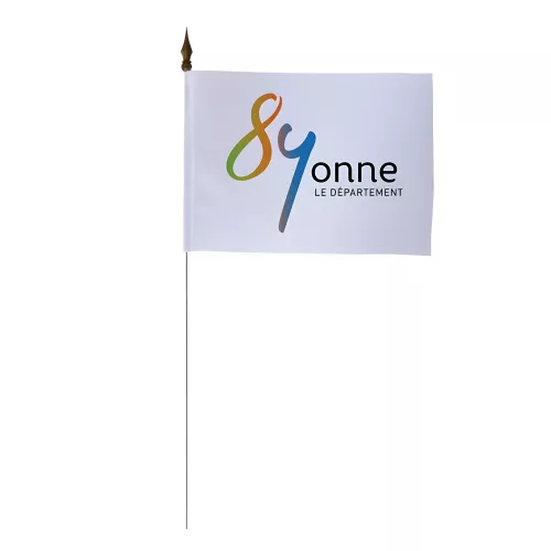 Drapeau de table Conseil Départemental Yonne 10 x 15 cm polyester
