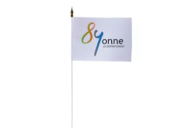 Drapeau de table Conseil Départemental Yonne 10 x 15 cm polyester