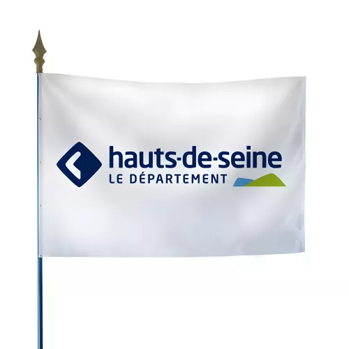 Drapeau du Conseil Départemental des Hauts-de-Seine en polyester