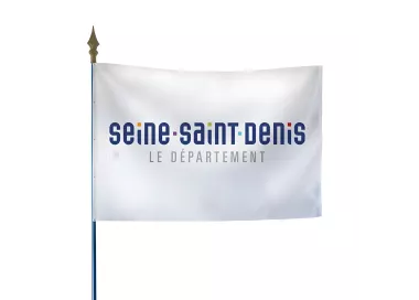 Drapeau du Conseil Départemental Seine-Saint-Denis avec hampe
