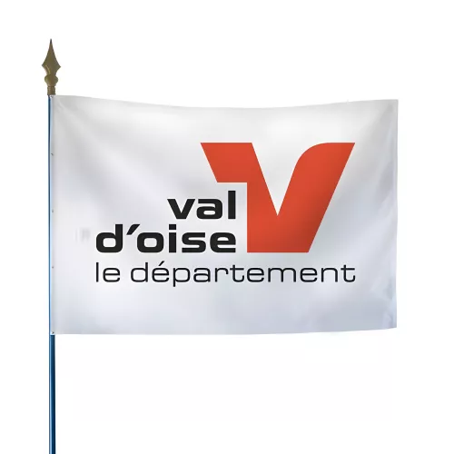 Drapeau du Conseil Départemental du Val d'Oise en maille polyester