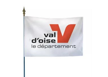 Drapeau du Conseil Départemental du Val d'Oise en maille polyester