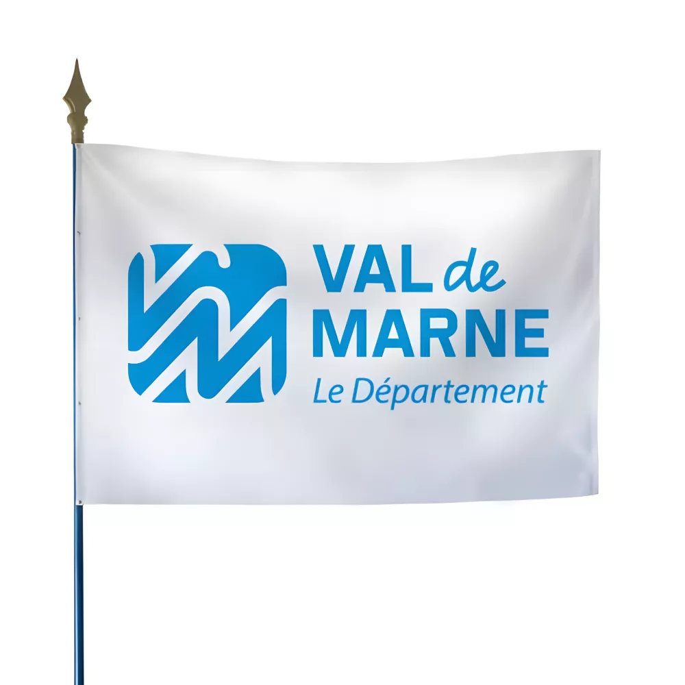 Drapeau du Conseil départemental du Val-de-Marne avec hampe