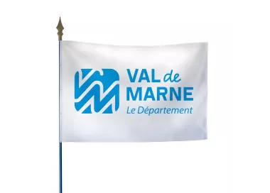Drapeau du Conseil départemental du Val-de-Marne avec hampe