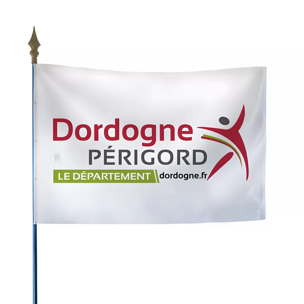 Drapeau du Conseil départemental de la Dordogne en maille polyester