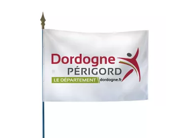 Drapeau du Conseil départemental de la Dordogne en maille polyester