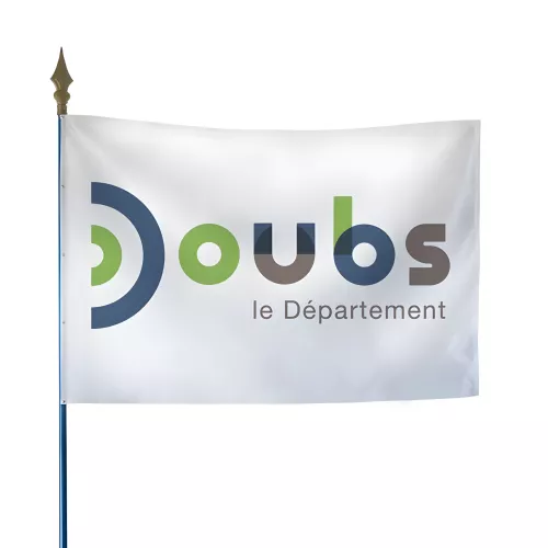 Drapeau du Conseil Départemental du Doubs en maille polyester