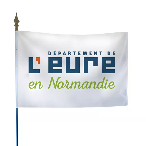 Drapeau du Conseil départemental de l'Eure en maille polyester
