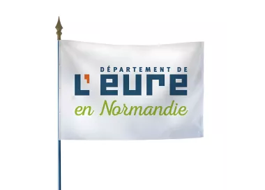 Drapeau du Conseil départemental de l'Eure en maille polyester