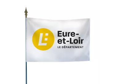 Drapeau du Conseil Départemental de l'Eure-et-Loir en maille polyester