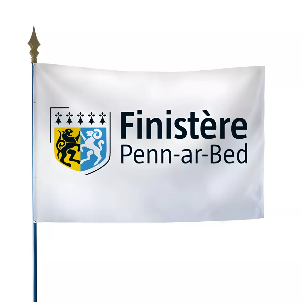 Drapeau du Conseil Départemental du Finistère en polyester Drapeau du Conseil Départemental du Finistère en polyester
