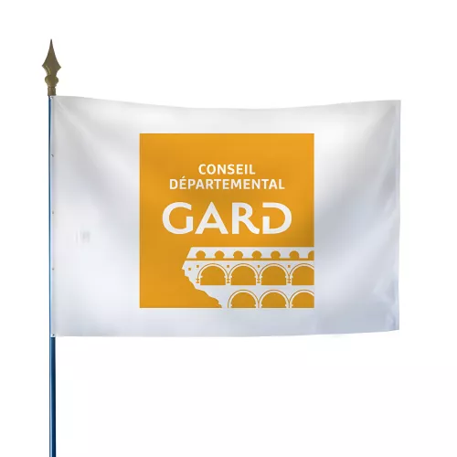 Drapeau du Conseil Départemental du Gard en polyester