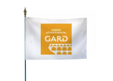 Drapeau du Conseil Départemental du Gard en polyester
