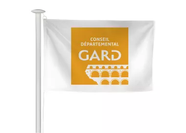 Pavillon du Conseil Départemental du Gard en maille polyester