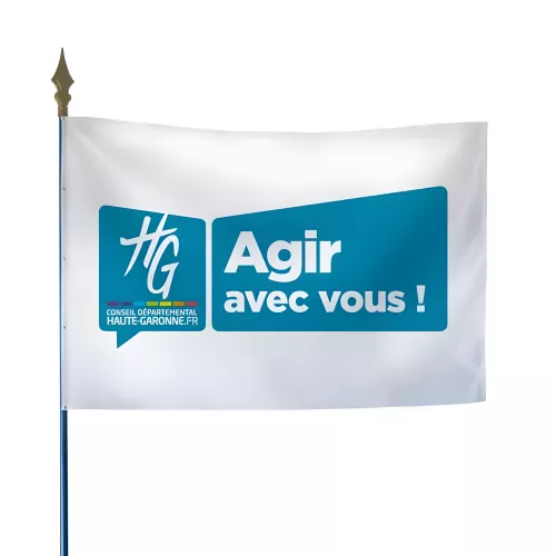 Drapeau du Conseil Départemental de la Haute-Garonne en maille polyester