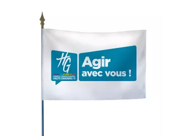 Drapeau du Conseil Départemental de la Haute-Garonne en maille polyester