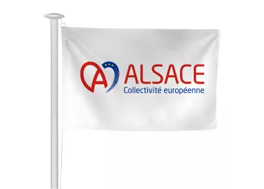 Pavillon de la Collectivité Européenne d'Alsace en maille polyester