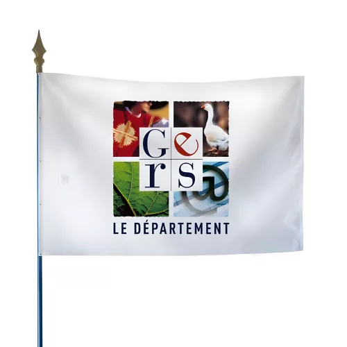 Drapeau du Conseil Départemental du Gers en maille polyester