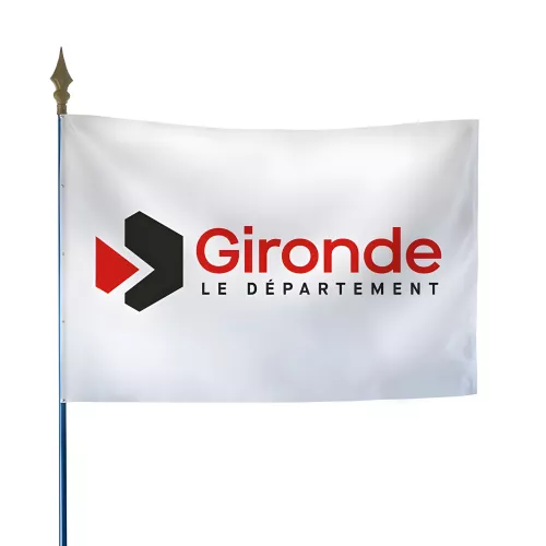 Drapeau du Conseil Départemental de la Gironde en maille polyester