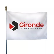 Drapeau du Conseil Départemental de la Gironde en maille polyester