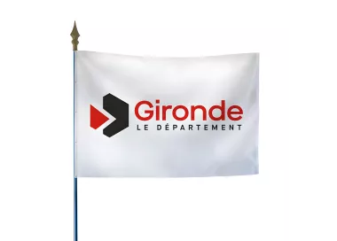 Drapeau du Conseil Départemental de la Gironde en maille polyester