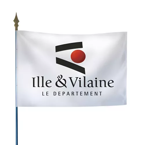 Drapeau du Conseil départemental d'Ille-et-Vilaine en maille polyester