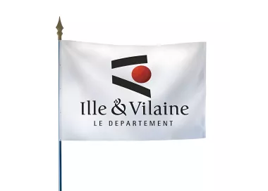 Drapeau du Conseil départemental d'Ille-et-Vilaine en maille polyester