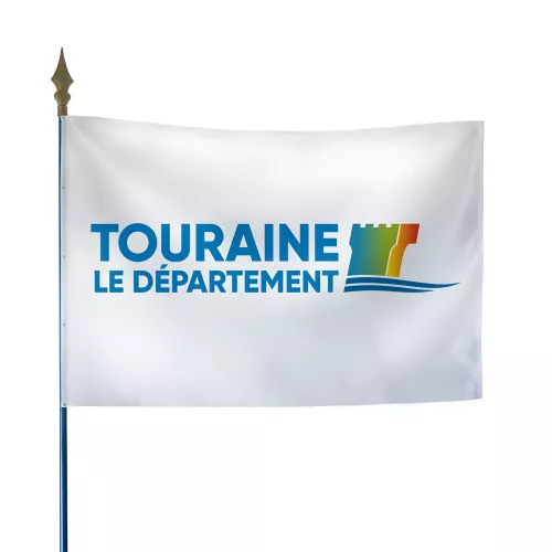 Drapeau du Conseil Départemental de l'Indre-et-Loire en maille polyester