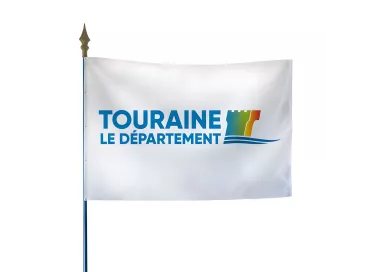 Drapeau du Conseil Départemental de l'Indre-et-Loire en maille polyester