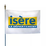 Drapeau du Conseil Départemental de l'Isère en maille polyester