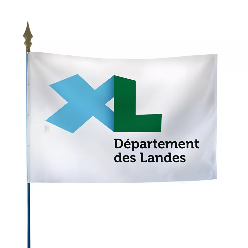 Drapeau du Conseil Départemental des Landes en polyester Drapeau du Conseil Départemental des Landes en polyester