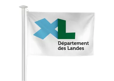Pavillon du Conseil Départemental des Landes en maille polyester