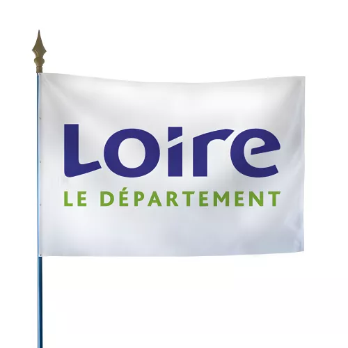 Drapeau du Conseil Départemental de la Loire en polyester