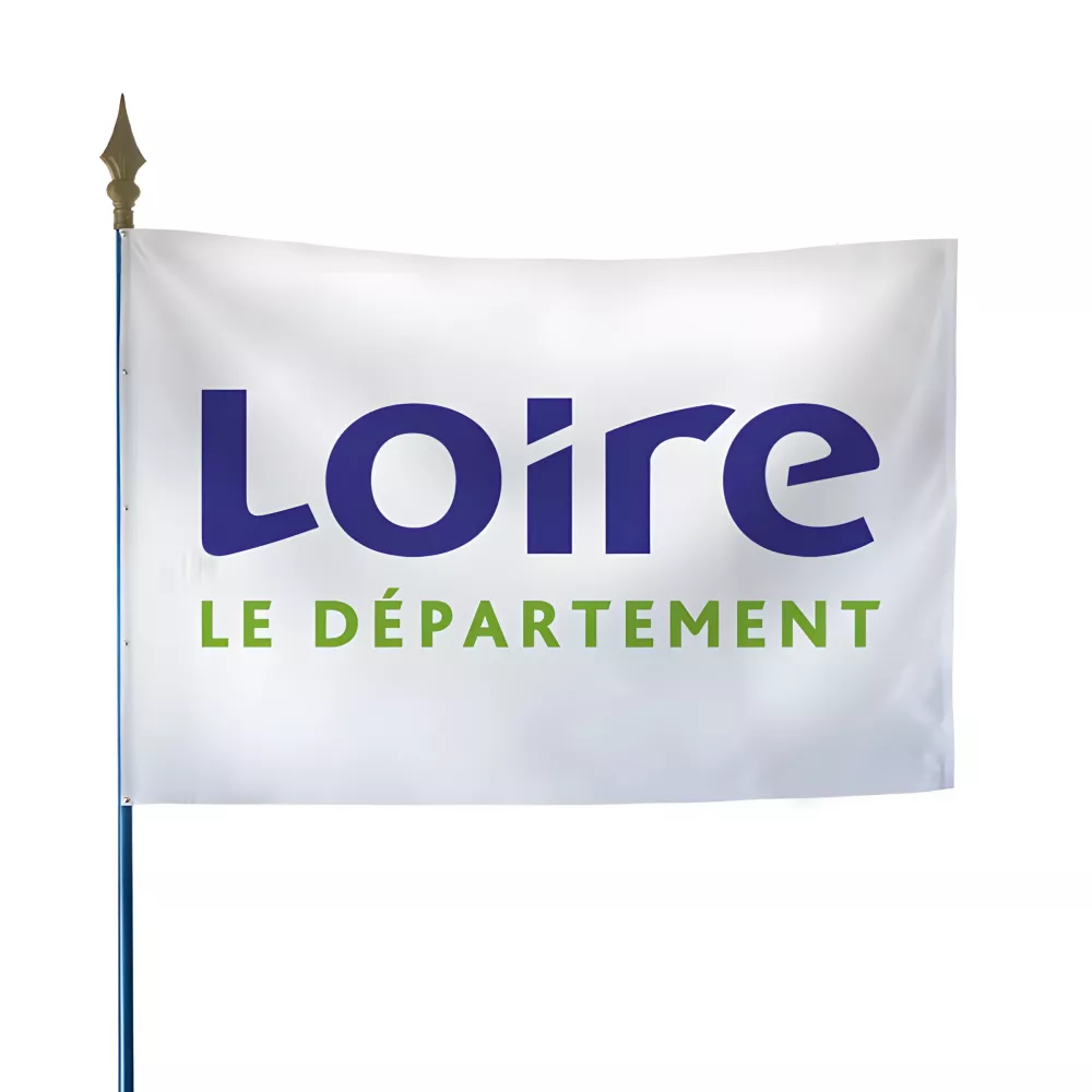 Drapeau du Conseil Départemental de la Loire en polyester