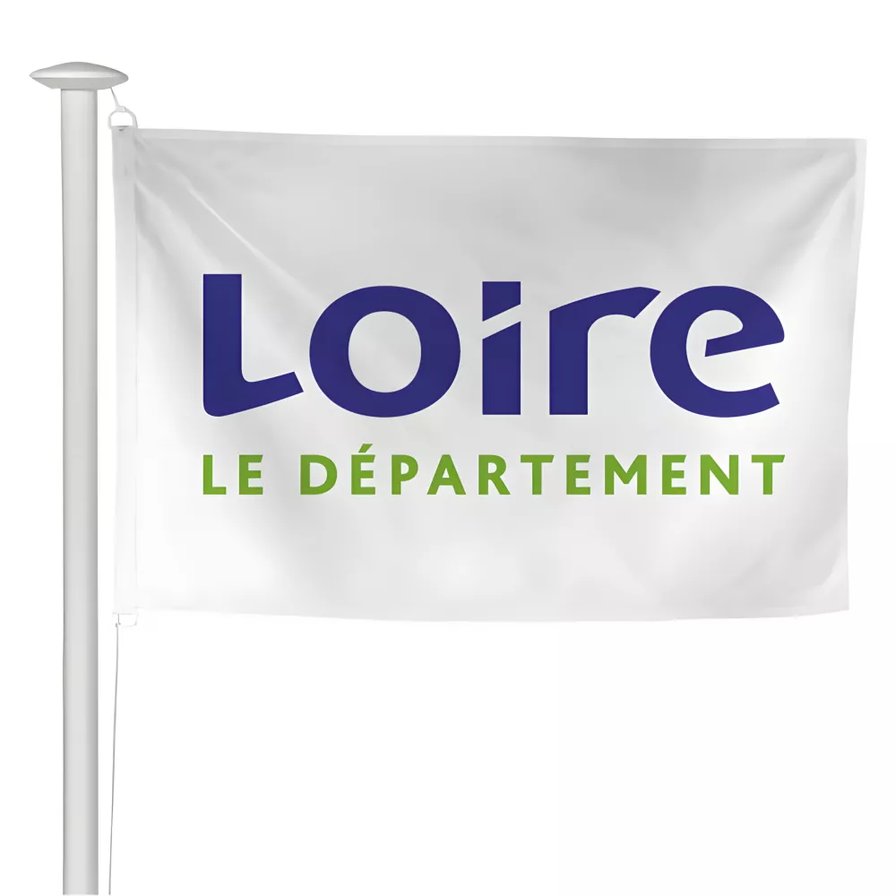 Pavillon du Conseil départemental de la Loire pour mât Pavillon du Conseil départemental de la Loire pour mât