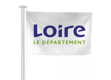 Pavillon du Conseil départemental de la Loire pour mât