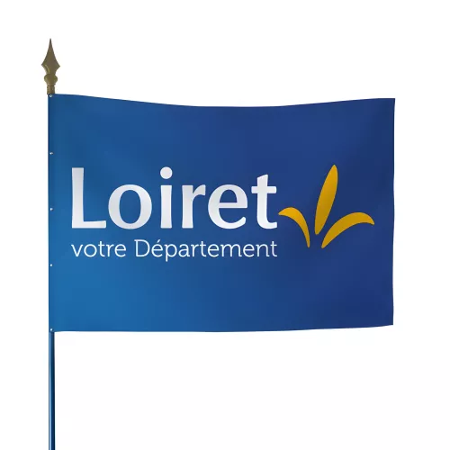 Drapeau du Conseil Départemental du Loiret en polyester