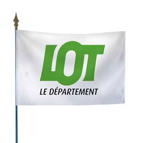 Drapeau du Conseil Départemental du Lot en maille polyester